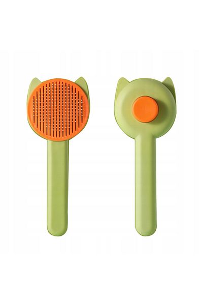zola Cat hair cleaning brush, with quick cleaning button, green/orange