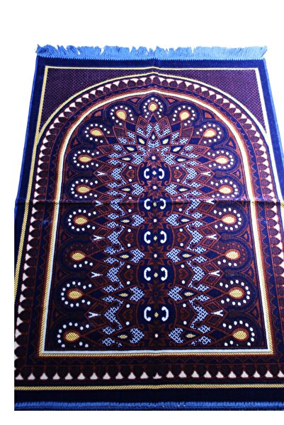 SALVUS Kadife Lüks Desenli Seccade -MOR Namazlık Hac Umre Hediyelik ve Çeyizlik