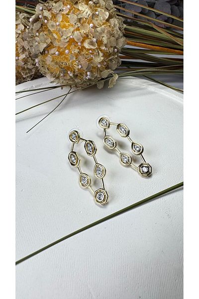 LUTEENS Drop Premium Steel Earrings with Hanging Mold