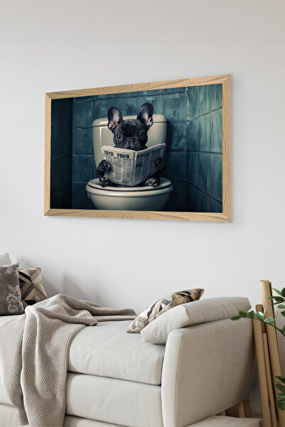 Artavessa لوحة بإطار خشبي قطعة واحدة مطبوع عليها كلب MDF مقاس 48 × 33 سم - مو...