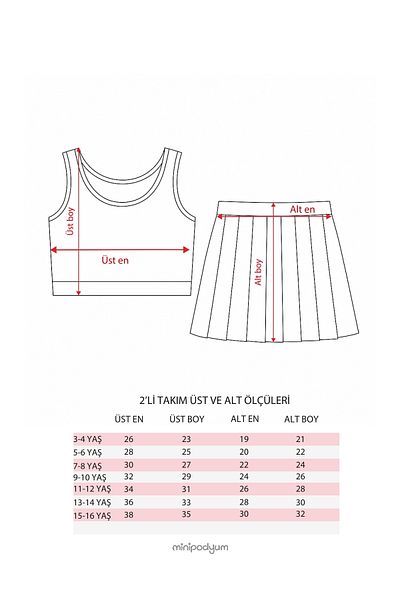 Minipodyum Girl's Shorts Skirt Sports Double Set