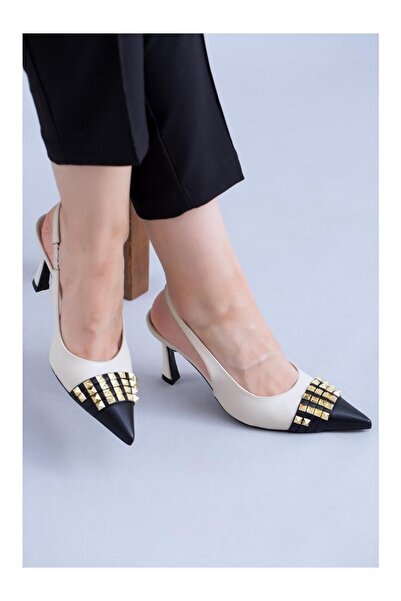 Genel Markalar 017 BEJ SİYAH İTHAL ÖN ZIMBALI TROK DETAYLI ARKASI AÇIK SİVRİ ...