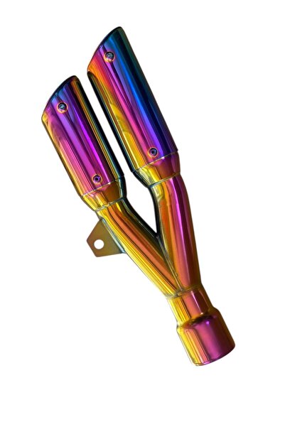 Akrapovic Akrapoviç Çift Çıkış Egzoz Susturuculu Yanık Mavi ( Bukalemun )