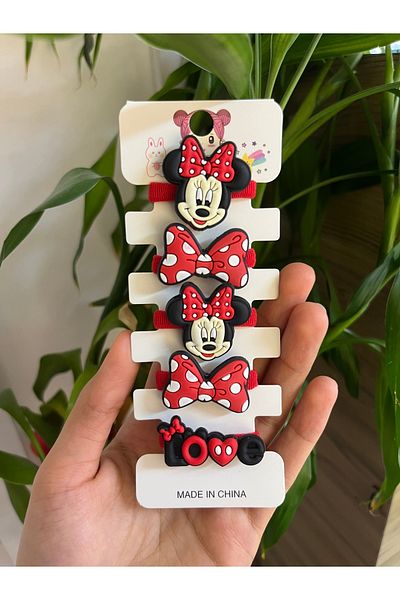 PONÇİK ACCESSORİES Mickey figured 5-piece mini children's rubber buckle