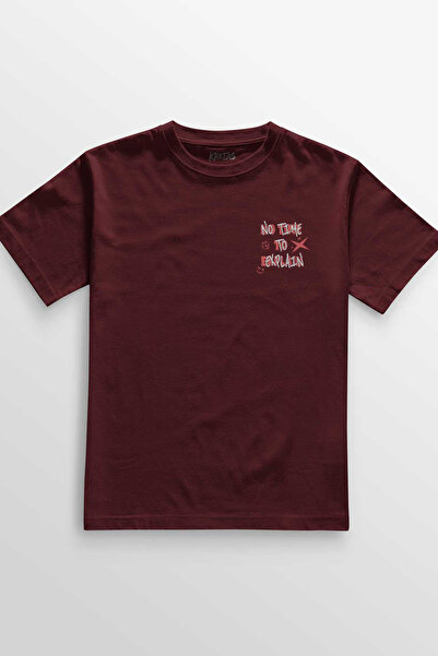 Kretas Unisex bordo T-shirt tipografski dizajn hrskava realnost Y2K grunge ul...