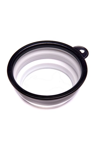 kik Bol Pliabil De Voiaj Pentru Caini Si Pisici, Din Silicon, Diametru 12 Cm, Alb