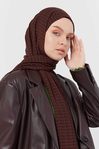 Modakaşmir Şal Misto Cotton Series Bitter Brown Color