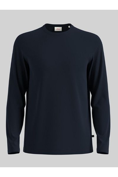 s.Oliver Men's long sleeve crew neck t-shirt, Regular fit, Dark navy