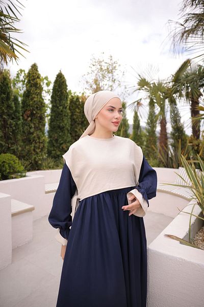 Nissra Ankanoor Smocked Oversize Λινό Φόρεμα Anka255095