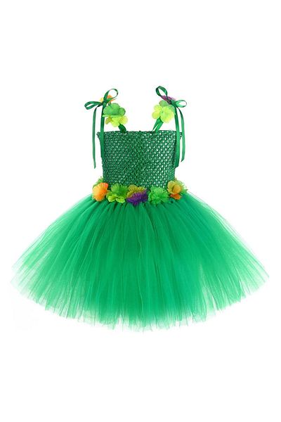 EvrikaUnity Rochita Fluture cu Flori pentru fete, Set cu aripi si bagheta, Tesatura fina, 5-6 ani, 130 cm, Verde