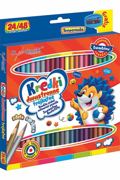 Bambino Double-sided triangular pencils, 24/48 colors, sharpener included