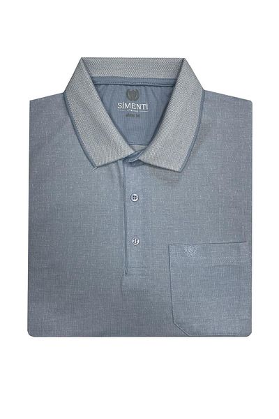 SİMENTİ Simenti Large Size Collared Classic Short Sleeve Pocket Men's T-Shirt 7287