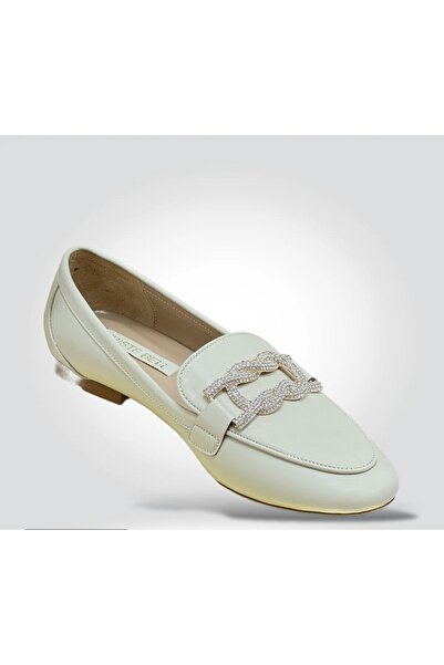 KRISTE BELL 019 BEJ TAŞLI TOKA DETAYLI GÜNLÜK KADIN BABET AYAKKABI