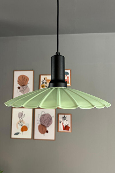 Bamyum Risso Mint Metal Büyük Avize Siyah Fener Başlık Tekli Rustik Cafe Mutfak Modern Sarkıt Aydınlatma