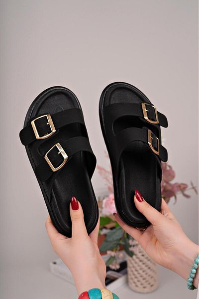TOGET Women's Daily Wear Stylish and Comfortable Soft Sole Women's Slippers with Simple Buckle Detail