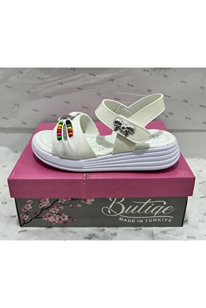 Şirin Bebe Cute Baby Colorful Stone Detailed Bow Quality Girls Sandals