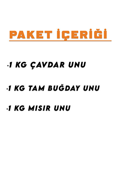 İpek Değirmen 3 KG Yöresel Ekmeklik Un Paketi Tam Buğday Mısır Çavdar Unu