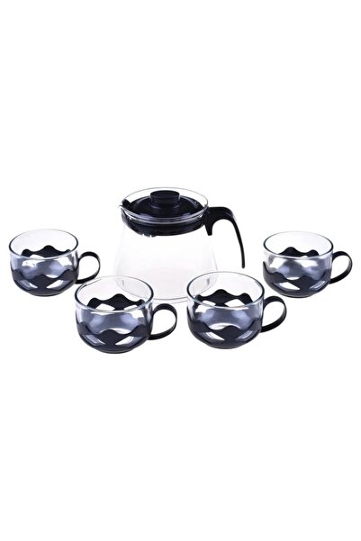 ALBETTO Siyah Guardo 5 Parça Çay Seti 600 ml