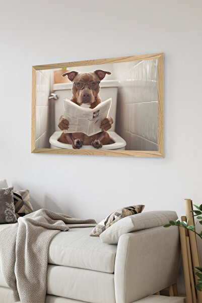 Artavessa لوحة إطار خشبي قطعة واحدة مطبوعة على شكل كلب MDF مقاس 20 × 30 سم - ...