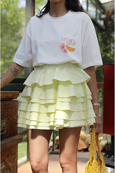 Havoş Világossárga Rialto fodros szoknya