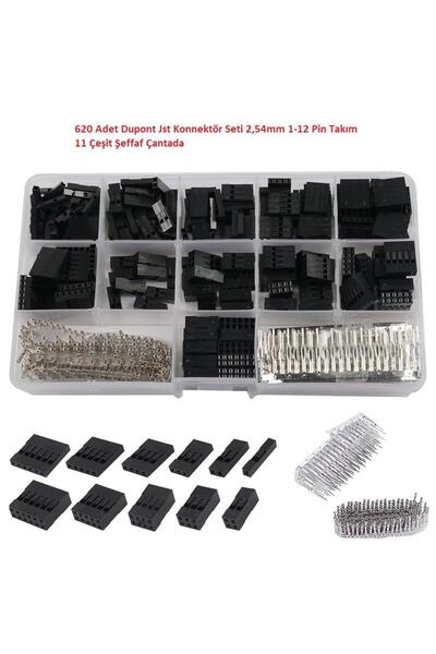 Hatfon Elektronik 620 Adet Dupont Jst Konnektör Seti 2,54mm 1-12 Pin Takım 11...