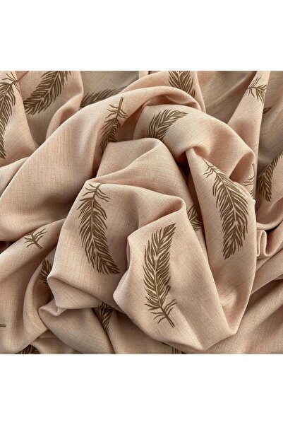 Doray Kumaş Keten Görünümlü Elbiselik Kumaş / Kuş Tüyü Desenli / DRY 2029