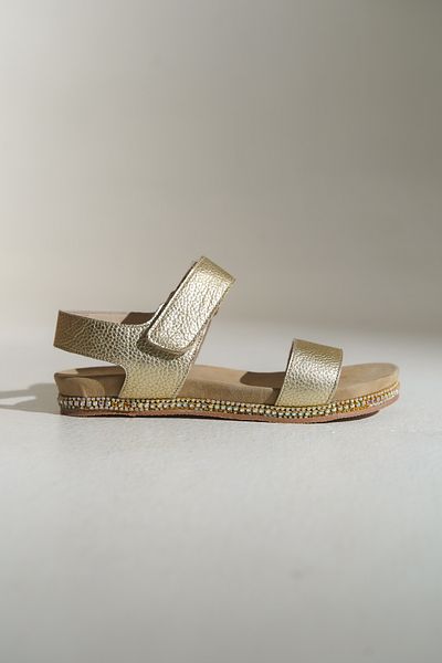 Elile Shoes Genuine Leather Anatomical Soft Sole Sandals with Stone Accessories