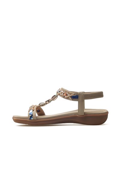 Guja Women's Stone Detailed Daily Sandals 25Y 25Y150-11 Z Beige