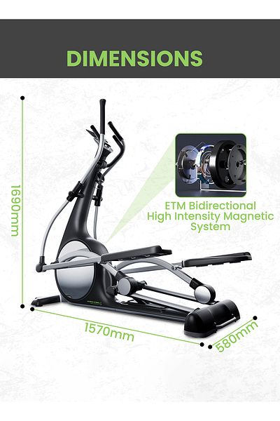 Ultimate Fitness LMU-5300 Elliptical Exercise Machine for Home, 32 Levels, Digital Monitor, support up to 150 Kg
