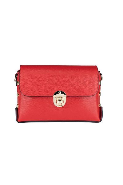 Toro Nero Women's Bag Made Of Red Genuine Leather Rosa