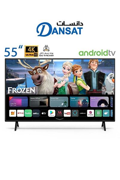 Dansat تلفزيون ذكي 55 بوصة فائق الدقة 4K يعمل بنظام أندرويد، أسود - DTD55BU/DTD5522BU/DTD5521BU