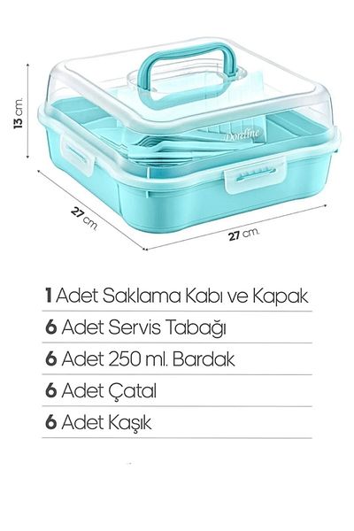 Tilbe Home Picnic Set for 6 People - Picnic Set with Bag 25 Piece Picnic Organizer Camping Magic Picnic Set