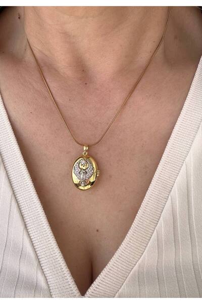 Esmeray Aksesuar Paslanmaz Çelik Gold Renk Zirkon Taşlı Fotoğraf Koyulabilen ...