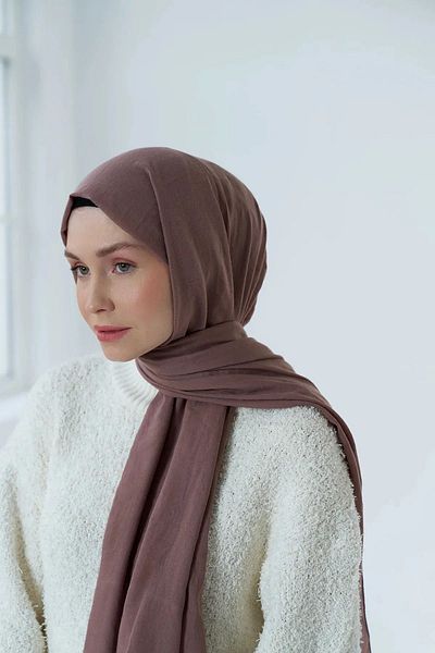 Modakaşmir Neo Cotton Shawl Dusty Brown