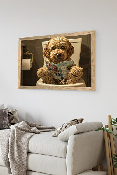 Artavessa Tek Parça Ahşap Çerçeve Görünümlü Köpek Baskılı MDF 48x33 cm Tablo ...