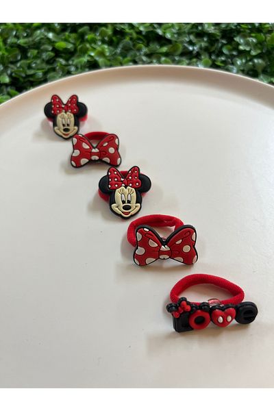 PONÇİK ACCESSORİES Mickey figured 5-piece mini children's rubber buckle