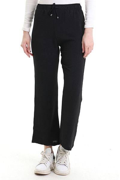 sefamerve Pantaloni cu picioare largi 991040-01 Negru