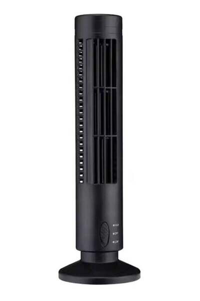 Generic مروحة عمودية إلكترونية للأرضية بمنفذ USB للغرفة، لون أسود