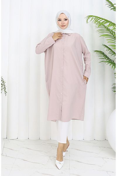 sefamerve Raglan Sleeve Tunic 4066-08 Beige