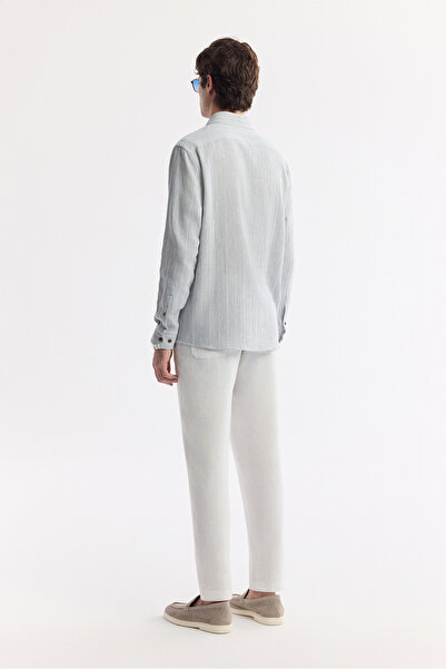 Avva Erkek Mavi Alttan Britli Yaka %100 Pamuk Comfort Fit Gömlek A51Y2024