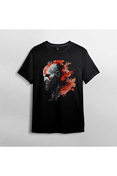 Pixxa God of War Kratos Unisex 100% бавовняна футболка з круглим вирізом, модель 4