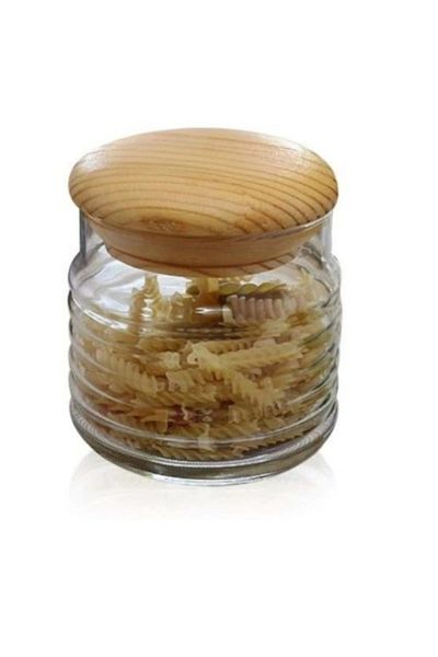 Paşabahçe 43163 Babylon Wooden Jar with Lid 630 Cc