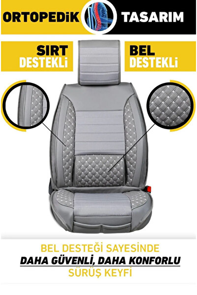 PlusOto Nissan Pulsar Compatible Plus Lux Series Gray Car Seat Cover Set of 5 P-752