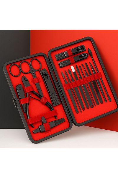 STOREMAX Lvnmblya 24 Piece Self Travel Type Manicure Pedicure Set with Leather Bag Shop Deesing 22