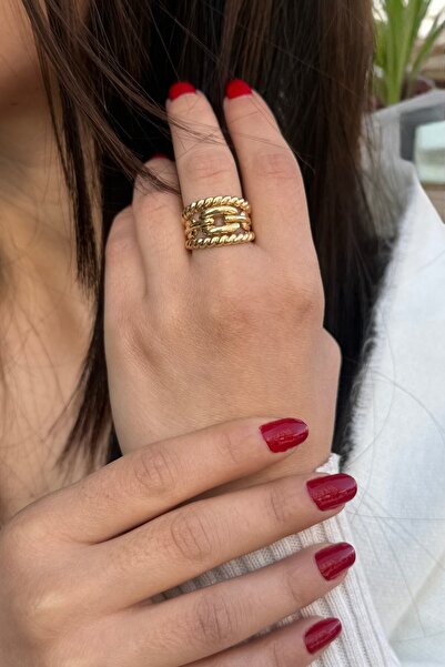 Utku Kuyumculuk 14 AYAR İTALYAN ÜÇ SIRA ALTIN YÜZÜK