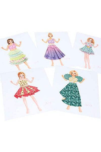 STOREMAX jvnnastore Dress Me Up Collage Book Top Model، على شكل حقيبة، مع ملصقات وأوراق ملونة