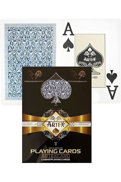 MCreative Jumbo Size Plastic Poker Playing Cards (Casino Playing Cards) (Blue)