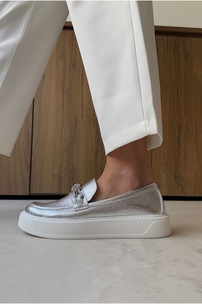 Mupa Shoes Women's Stone Loafer Silver