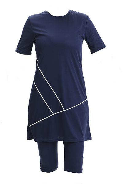 sefamerve Short Sleeve Pool Swimsuit 2501-02 Navy Blue