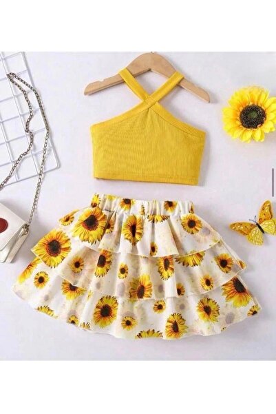 KOKOŞ BEBEK Floral Patterned Colorfull Skirt Suit |   Between 4/14 Years